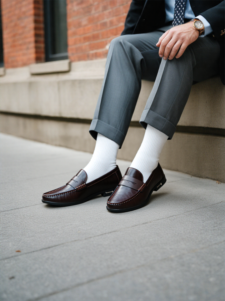 Chaussures pour hommes James en cuir véritable avec une finition de haute qualité