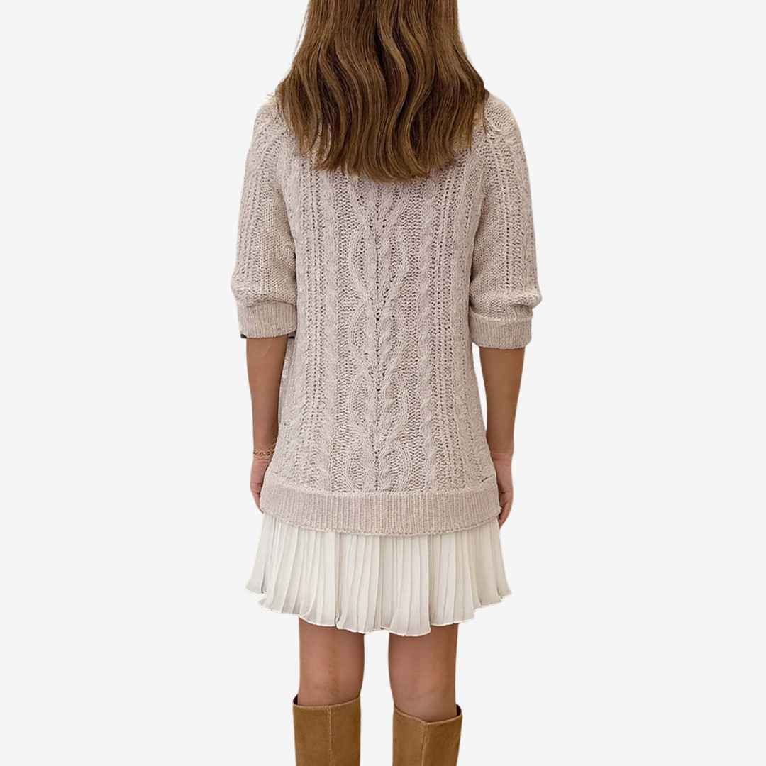 Robe en Tricot 2 en 1 Gaëlle | Le Look Preppy Parfait pour l'Automne
