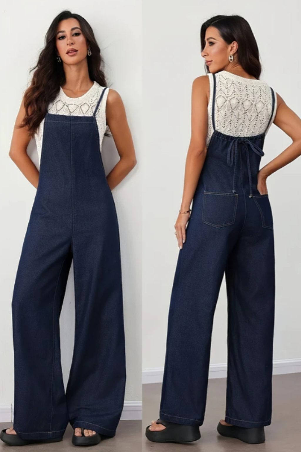 Aria | Retro Denim Jumpsuit