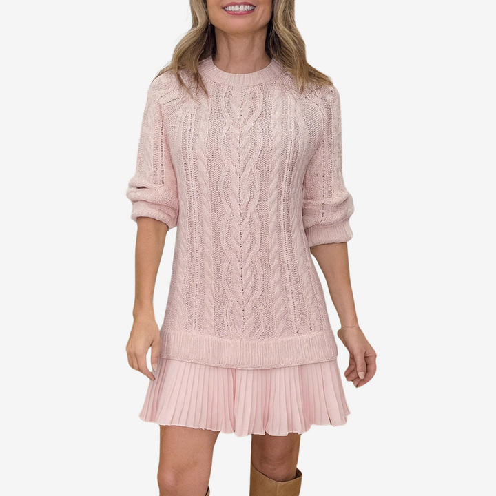 Robe en Tricot 2 en 1 Gaëlle | Le Look Preppy Parfait pour l'Automne