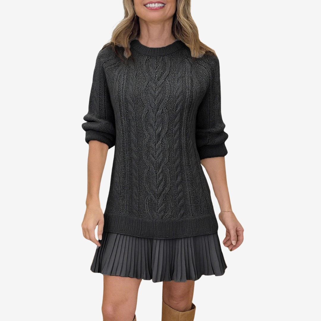 Robe en Tricot 2 en 1 Gaëlle | Le Look Preppy Parfait pour l'Automne