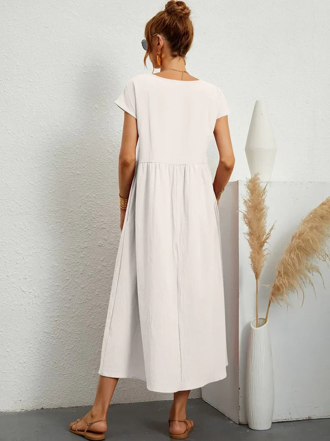 Gabrielle — Robe midi fluide élégance intemporelle