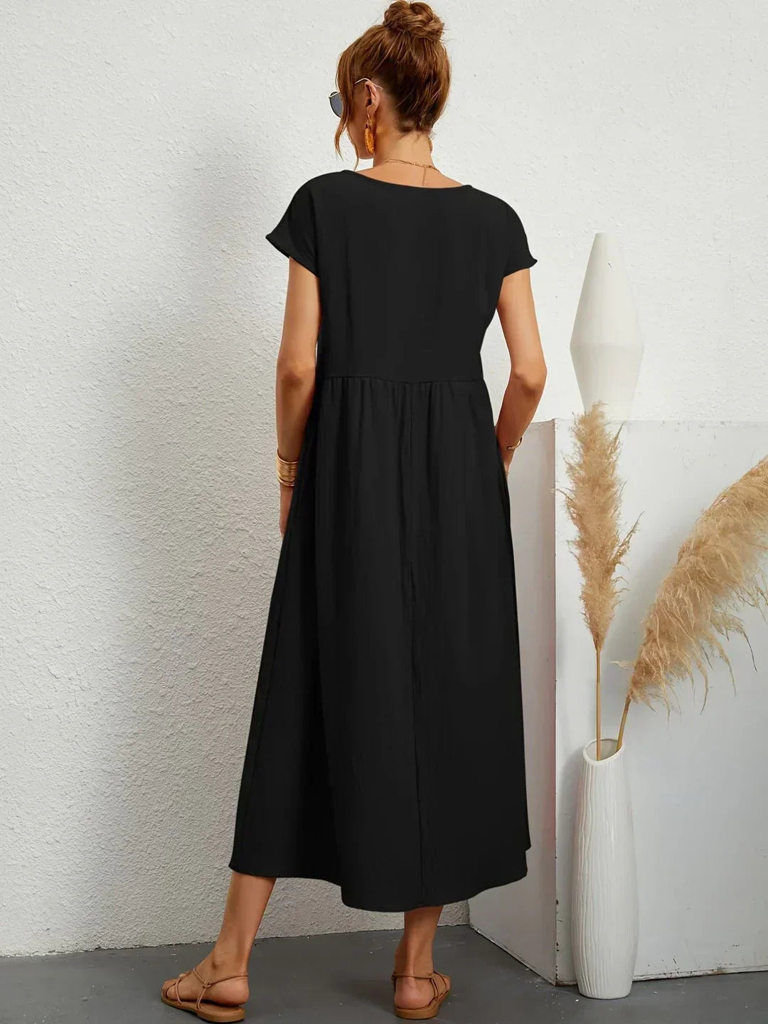 Gabrielle — Robe midi fluide élégance intemporelle
