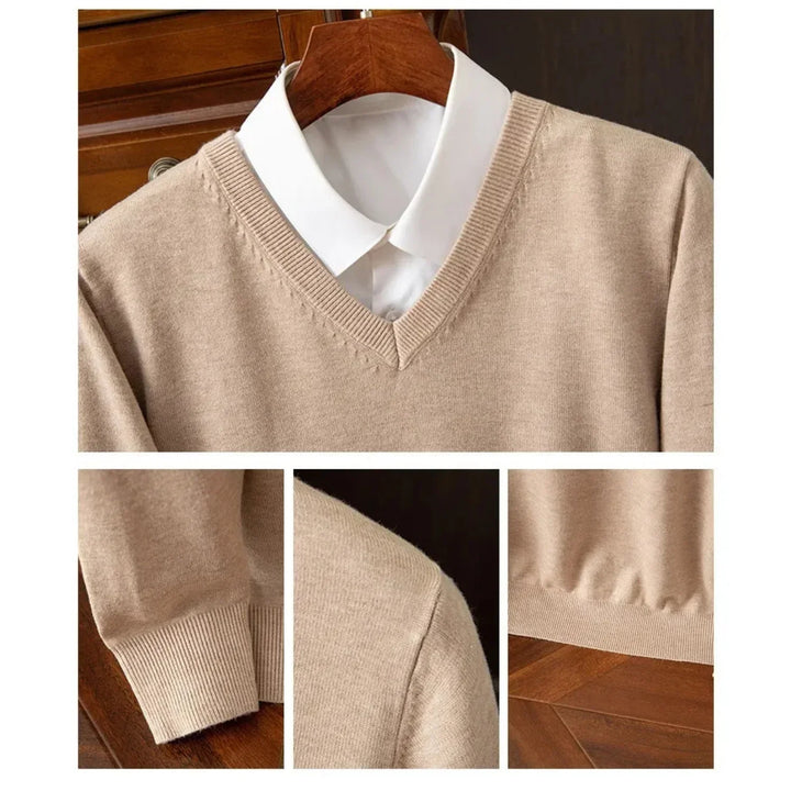 Bexford | Pull V-Neck en Cachemire Pur pour Hommes