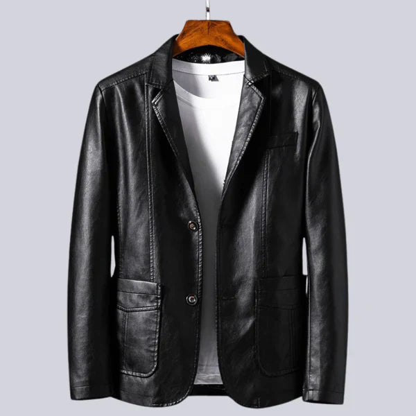 Veste en cuir léger pour homme avec doublure en coton