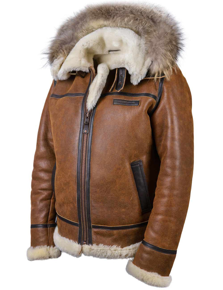 Aron™ | Veste Bomber avec Capuche en Fourrure