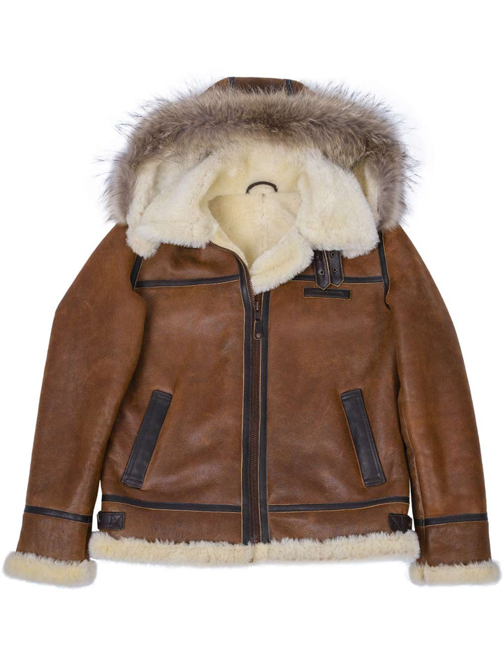 Aron™ | Veste Bomber avec Capuche en Fourrure