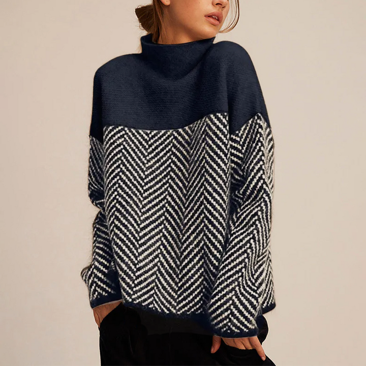 Gia™ — Pull col roulé en maille premium