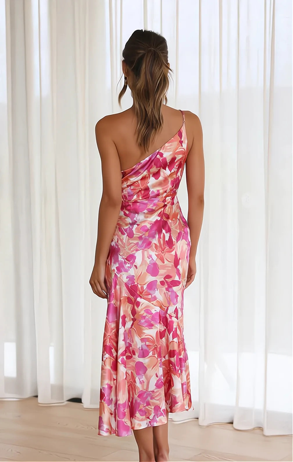 Violet | Floral Satin Gown