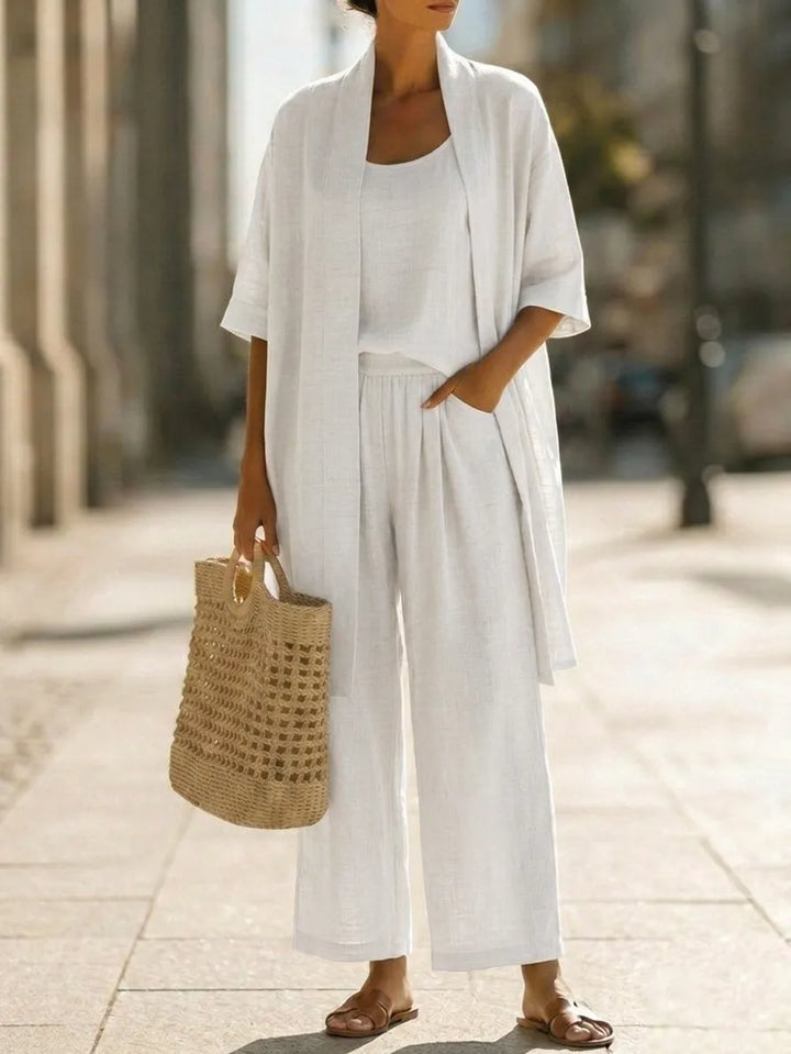 Minimalist, lightweight, breathable and elegant 3-piece set