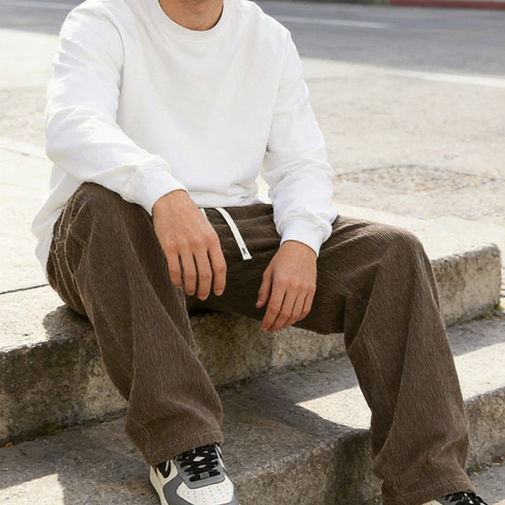 Pantalon ample à cordon et poches
